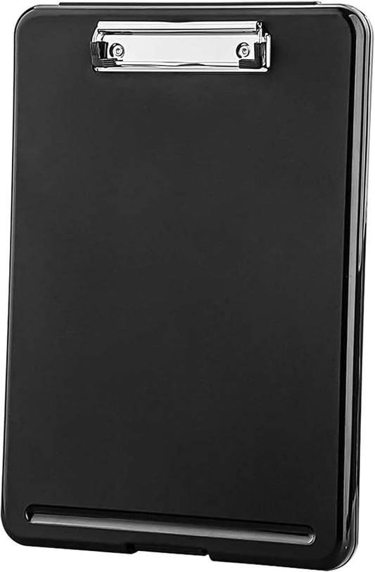 Plastic A4 Form Storage Box Case, Clipboard Case, Suitable for School, Utility, Industrial Office, Medical Personnel, Black