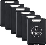 Plastic A4 Form Storage Box Case, Clipboard Case, Bulk clipboard Set Suitable for School, Utility, Industrial Office, Medical Personnel, Black, 6 Pack