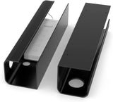 2 Pack Large Capacity Cable Management Tray 31.5in (2xL15.7in), Thick PVC Under Desk Cable Tray Kit with 4 Cable Clips & 5 Ties, Standing Cord Management Desk Organizer for Office or Home, Black