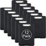 Plastic A4 Form Storage Box Case, Clipboard Case, Bulk clipboard Set Suitable for School, Utility, Industrial Office, Medical Personnel, Black, 12 Pack