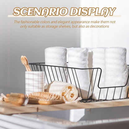 6 Pcs Letter Tray Wire Paper Trays Stackable File Desk Organizer Metal File Paper Holder Basket for Desk Desktop Letter Storage for Office Home Classroom School(17'' x 12'' x 5 '',Black)