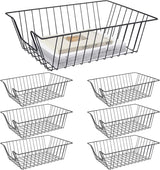 6 Pcs Letter Tray Wire Paper Trays Stackable File Desk Organizer Metal File Paper Holder Basket for Desk Desktop Letter Storage for Office Home Classroom School(17'' x 12'' x 5 '',Black)